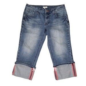 Y2k denim capri pants (0543)